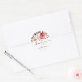 Sticker Rond Roses roses roses floraux rustiques botaniques Ros (Enveloppe)