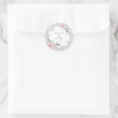 Sticker Rond Roses roses roses roses rose pâle BarefootBride™ (Sac)