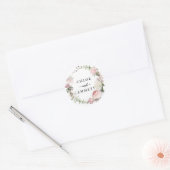 Sticker Rond Roses Roses Roses Roses Roses Roses Rouges Rustiqu (Enveloppe)