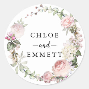 Sticker Rond Roses Roses Roses Roses Roses Roses Rouges Rustiqu