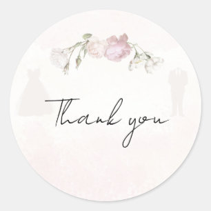 Sticker Rond Roses roses tendres & Collection des mariés
