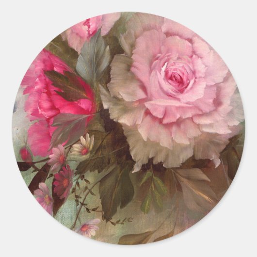 Sticker Rond Roses rouges (Devant)