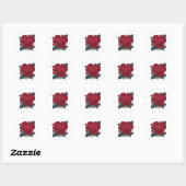 Sticker Rond roses rouges (Feuille)