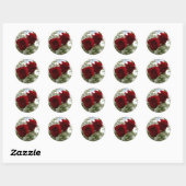 Sticker Rond Roses rouges (Feuille)