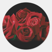 Sticker Rond Roses rouges Blanc Black Elegance Mariage intempor (Devant)