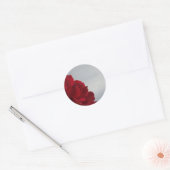 Sticker Rond Roses rouges contre un ciel bleu vif (Enveloppe)
