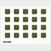 Sticker Rond Roses rouges dragon vert (Feuille)