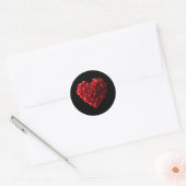 Sticker Rond Roses Rouges en forme de Cœur- (Enveloppe)