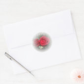 Sticker Rond Roses rousses romantiques (Enveloppe)