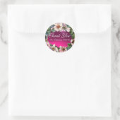 Sticker Rond Roses SAUVAGES AVEC PIERRE DE GEM DE FUCHSIA ROSE, (Sac)