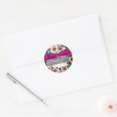 Sticker Rond Roses SAUVAGES AVEC RIBBON ROSE, Merci (Enveloppe)