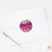 Sticker Rond Roses SAUVAGES AVEC RIBBON ROSE, Merci (Enveloppe)
