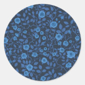 Sticker Rond Roses sauvages en bleu (Devant)