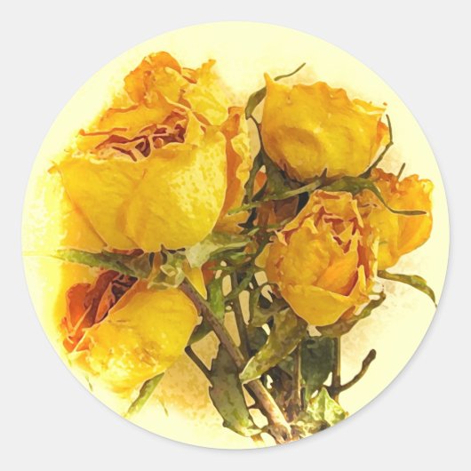 Sticker Rond Roses secs (Devant)