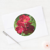 Sticker Rond Roses simples rouges (Enveloppe)