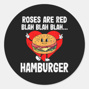 Sticker Rond Roses sont rouges, blagues drôles Saint Valentin H