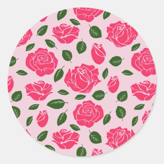 Sticker Rond Roses sur (Devant)