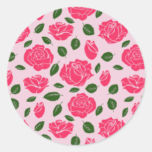 Sticker Rond Roses sur