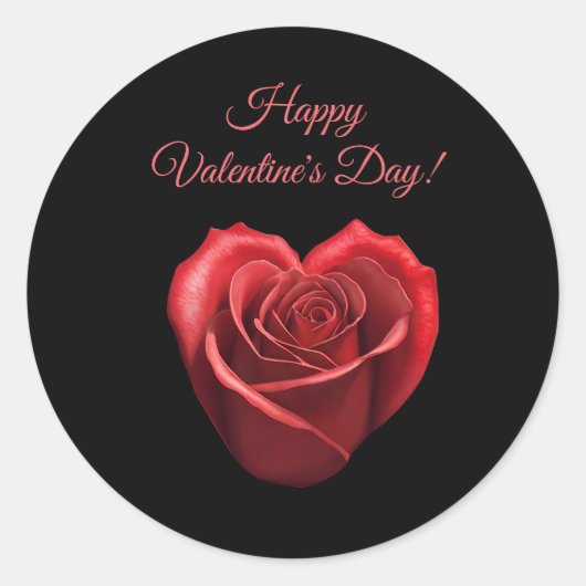 Sticker Rond Roses-Valentines rouges en forme de coeur - (Devant)