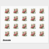 Sticker Rond ROSES vintages (Feuille)