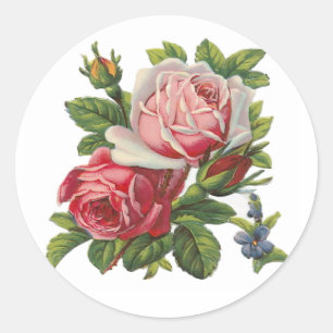Sticker Rond ROSES vintages