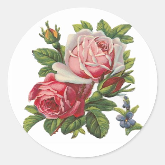 Sticker Rond ROSES vintages (Devant)