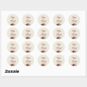 Sticker Rond Roses vintages (Feuille)