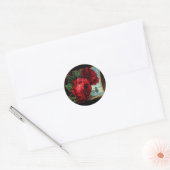 Sticker Rond Roses vintages et voilier (Enveloppe)