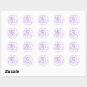 Sticker Rond Roses violets (Feuille)