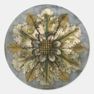 Sticker Rond Rosette décorative de Demask sur l'arrière - plan