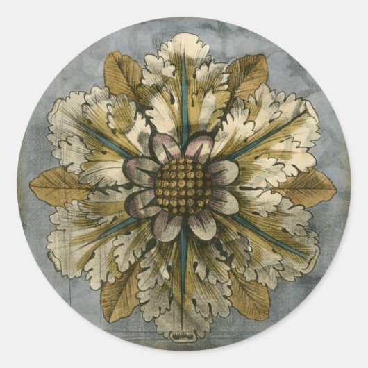 Sticker Rond Rosette décorative Demask sur Arrière - plan gris (Devant)