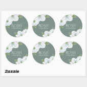 Sticker Rond Rosh Hashanah Apple Blossom Nouvel An (Feuille)