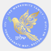 Sticker Rond Rosh Hashanah or Shalom juif Nouvel An (Devant)