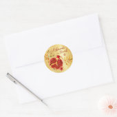 Sticker Rond Rosh Hashanah Rouge grenade Aquarelle sur or (Enveloppe)