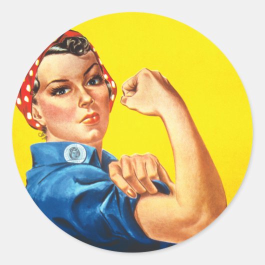 Sticker Rond Rosie la riveteuse (Devant)