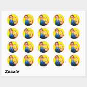 Sticker Rond Rosie le Riveter, On Peut Le Faire ! (Feuille)