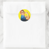 Sticker Rond Rosie le Riveter, On Peut Le Faire ! (Sac)