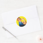 Sticker Rond Rosie le Riveter, On Peut Le Faire ! (Enveloppe)