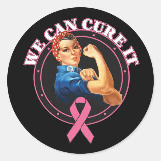 Sticker Rond Rosie Le Riveter On Peut Le Guérir Cancer Du Sein