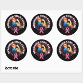 Sticker Rond Rosie Le Riveter Plus Fort Que Le Cancer Du Sein (Feuille)