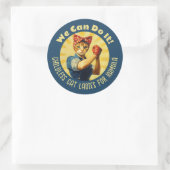 Sticker Rond Rosie Les Dames De Chat Riveter Pour Kamala Harris (Sac)