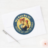 Sticker Rond Rosie Les Dames De Chat Riveter Pour Kamala Harris (Enveloppe)