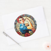 Sticker Rond Rosie the Riveter (Enveloppe)