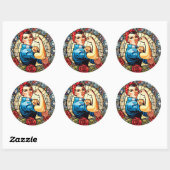 Sticker Rond Rosie the Riveter (Feuille)