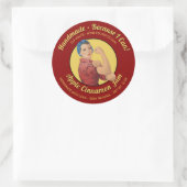 Sticker Rond Rosie the Riveter Jar Lid (Sac)