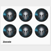 Sticker Rond Roswell Alien II (autocollant) (Feuille)