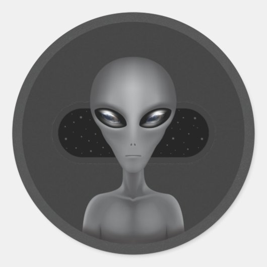 Sticker Rond Roswell Alien (Sticker) (Devant)