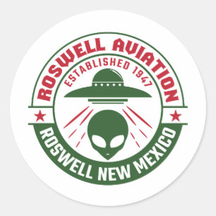Sticker Rond Roswell Aviation Fondée en 1947