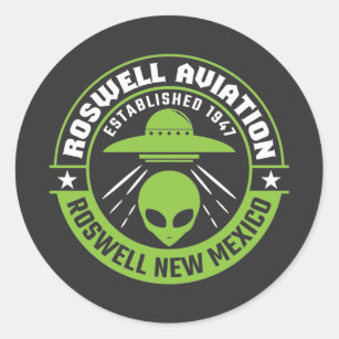 Sticker Rond Roswell Aviation Fondée en 1947