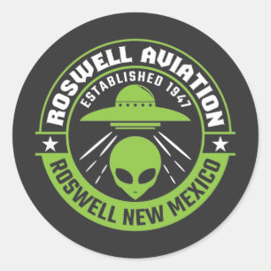 Sticker Rond Roswell Aviation Fondée en 1947